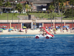 The Playa de Amadores beach, viewed from the Sagitarius Cat boat