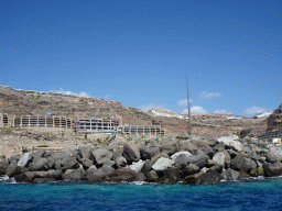 Hotels at the Playa de Amadores beach, viewed from the Sagitarius Cat boat