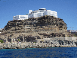 The Hotel Riu Vistamar at the Playa de Amadores beach, viewed from the Sagitarius Cat boat
