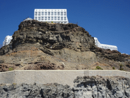 The Hotel Riu Vistamar at the Playa de Amadores beach, viewed from the Sagitarius Cat boat