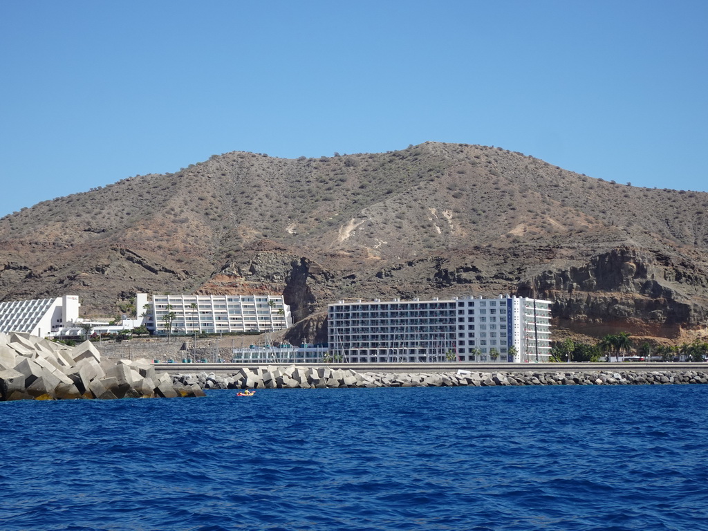 Hotels at the town center, viewed from the Sagitarius Cat boat