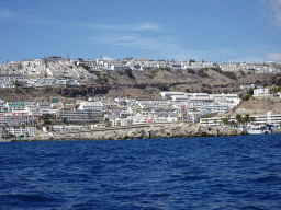 Hotels at the town center, viewed from the Sagitarius Cat boat