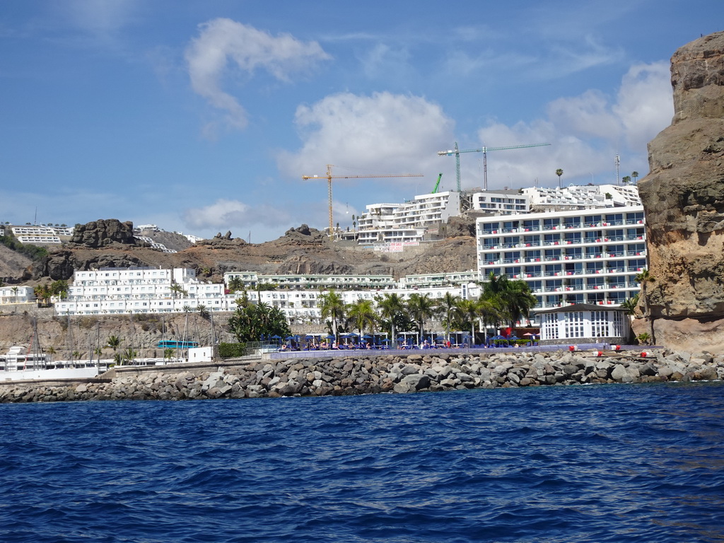 Hotels at the town center, viewed from the Sagitarius Cat boat