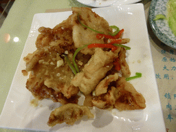 Fried meat at our dinner restaurant at the crossing of Hubei Road and Henan Road