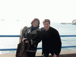 Tim and Miaomiao with Qingdao Bay