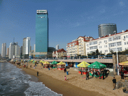 The beach at Qingdao Bay and buildings at Taiping Road