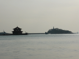 Zhan Qiao pier and Xiao Qingdao island in Qingdao Bay, viewed from Taiping Road