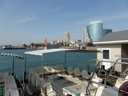 The back side of the tour boat and the Feiyang Yacht Warf