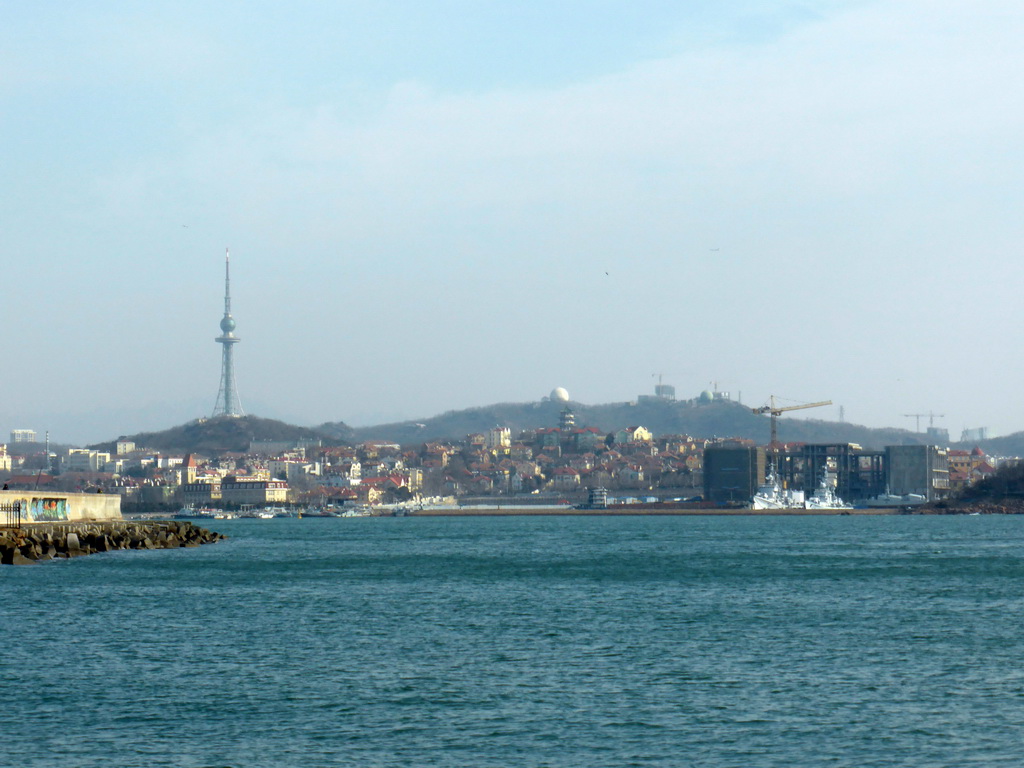 Qingdao Bay and the Qingdao TV Tower, viewed from the tour boat