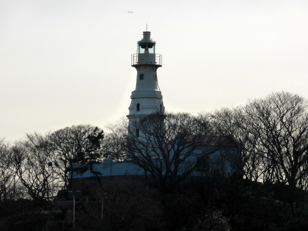 The lighthouse at Xiao Qingdao island, viewed from the tour boat