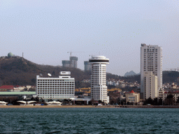 Qingdao Bay and skyscrapers at the east side of the city, viewed from the tour boat