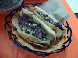 Donkey meat sandwich in a donkey meat restaurant at Hubei Road