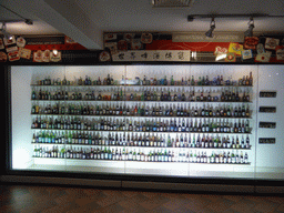 Beer cans and bottles from various brands, at the Tsingtao Beer Museum
