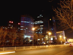 Skyscrapers at Xianggang Middle Road, by night