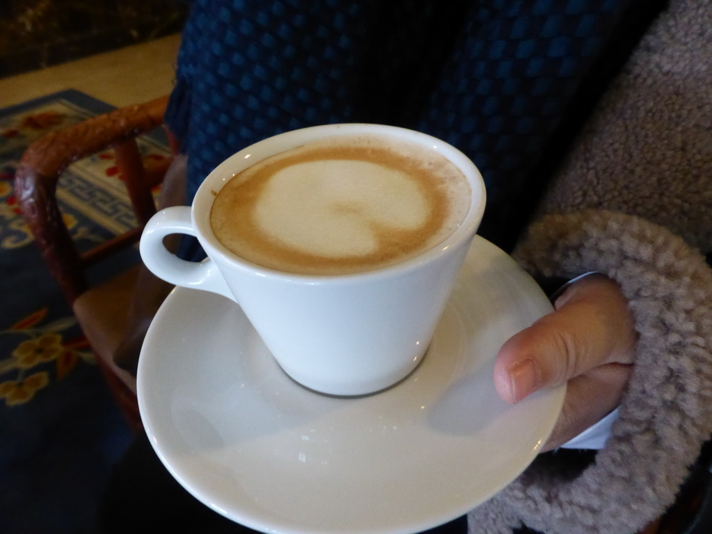 Cup of coffee in the lobby of the Oceanwide Elite Hotel