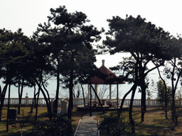 Pavilion at the coastline at Huanghai Road