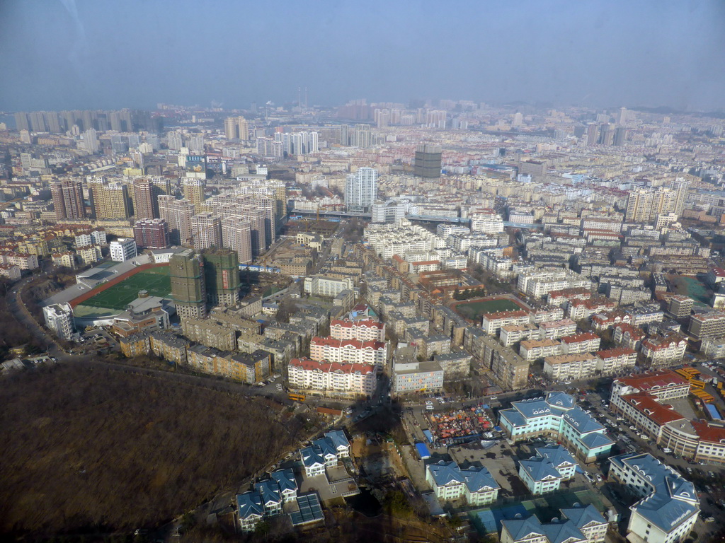The north side of the city, viewed from the highest indoor level at the Qingdao TV Tower