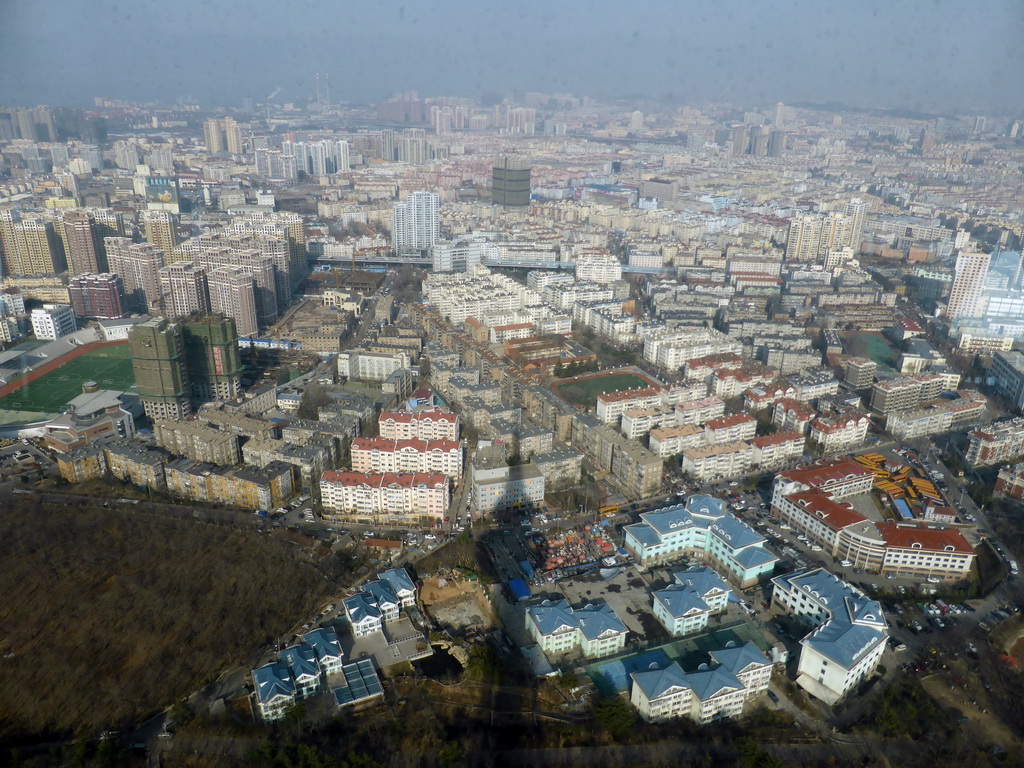 The north side of the city, viewed from the highest indoor level at the Qingdao TV Tower