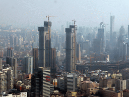 Skyscrapers at the east side of the city, viewed from the highest indoor level at the Qingdao TV Tower