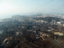 Qingdao Zongshan Park and the city center, viewed from the highest indoor level at the Qingdao TV Tower