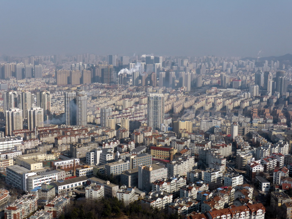 The northeast side of the city, viewed from the outdoor level at the Qingdao TV Tower