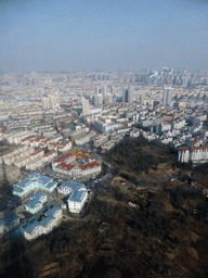 Qingdao Zongshan Park and the northeast side of the city, viewed from the lowest indoor level at the Qingdao TV Tower