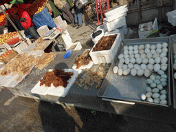 Fruits, seafood and eggs at the Julinshan Market