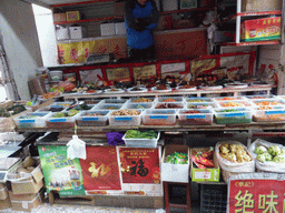 Vegetables at a market stall at Shangqing Road
