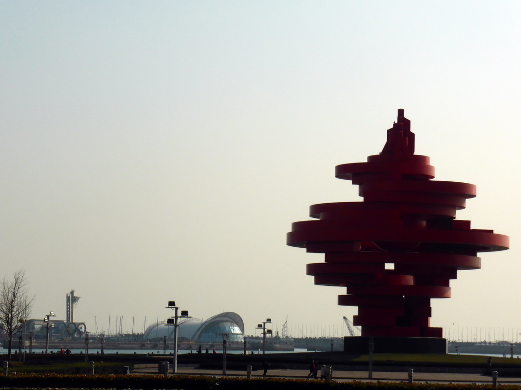 The `May Wind` sculpture at the May Fourth Square and the Qingdao Olympic Sailing Center
