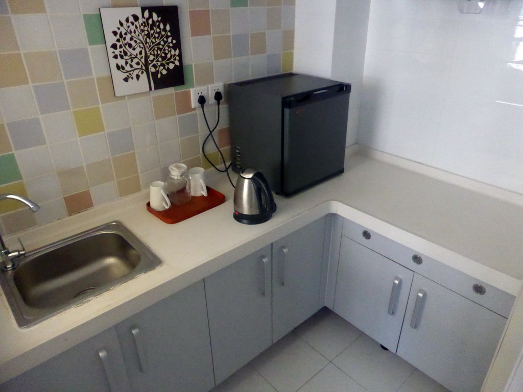 Kitchen of our room at the Guantang Hot Spring Resort