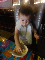 Max having lunch in a restaurant at Aihua East Road