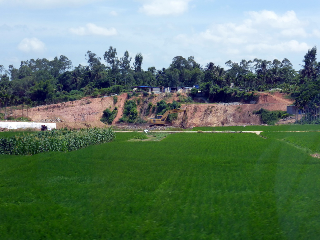 Field at the east side of the city, viewed from the car on the S213 Xinghai Middle Road