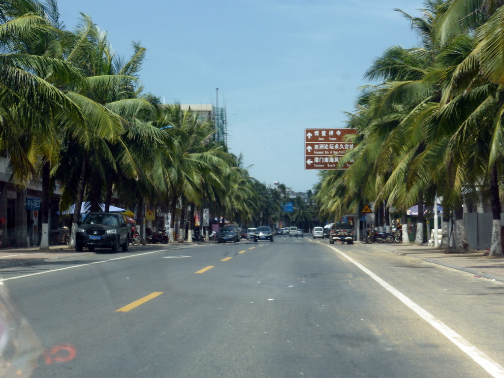 Street in Boao, viewed from the car