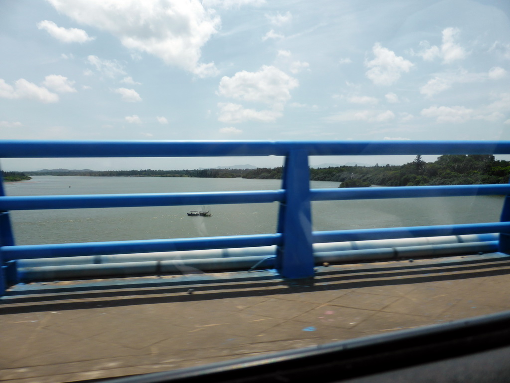 The Wanquan River in Boao, viewed from the car on the Dongyu Bridge