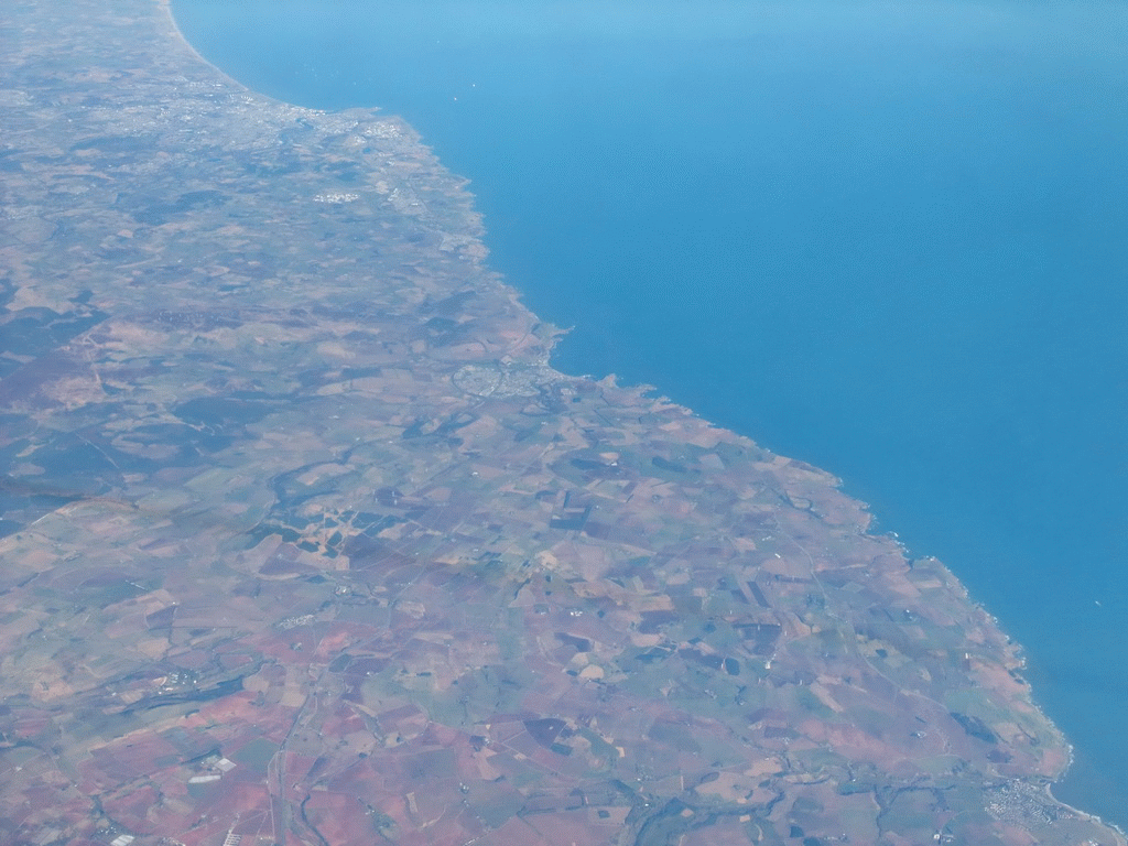 East coast of Scotland, viewed from the plane from Amsterdam