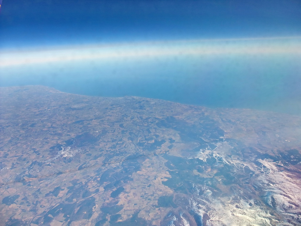 East coast of Scotland, viewed from the plane from Amsterdam