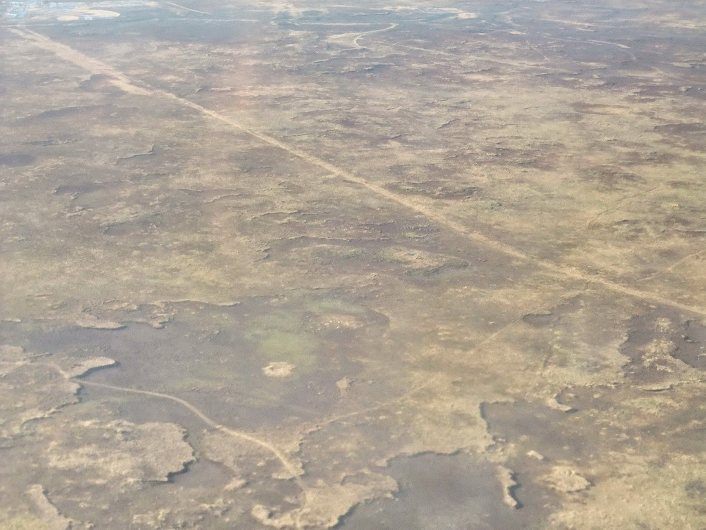 Landscape near the airport, viewed from the plane from Amsterdam