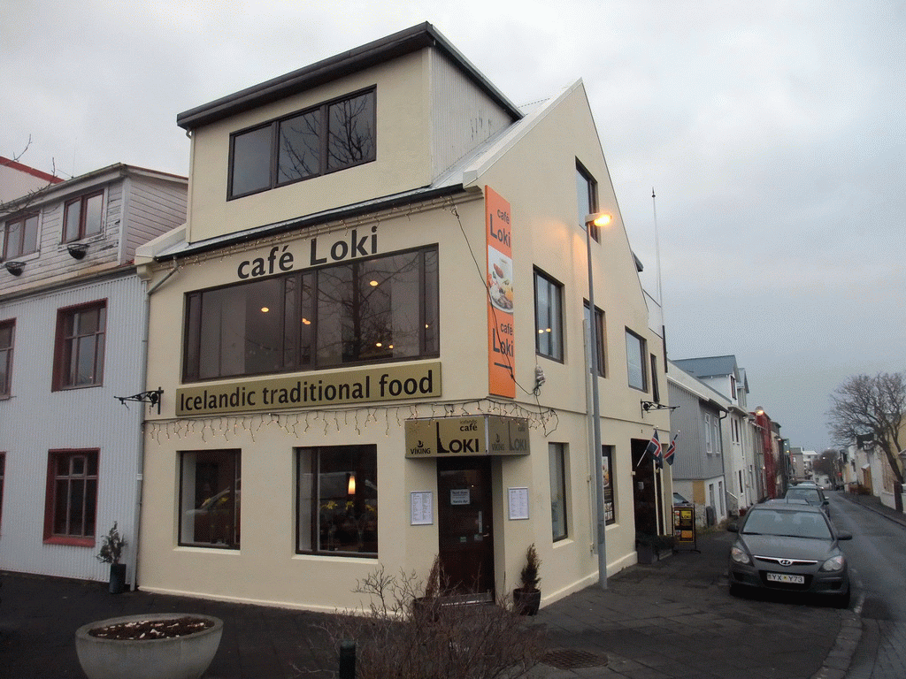 Front of Café Loki at Lokastígur street