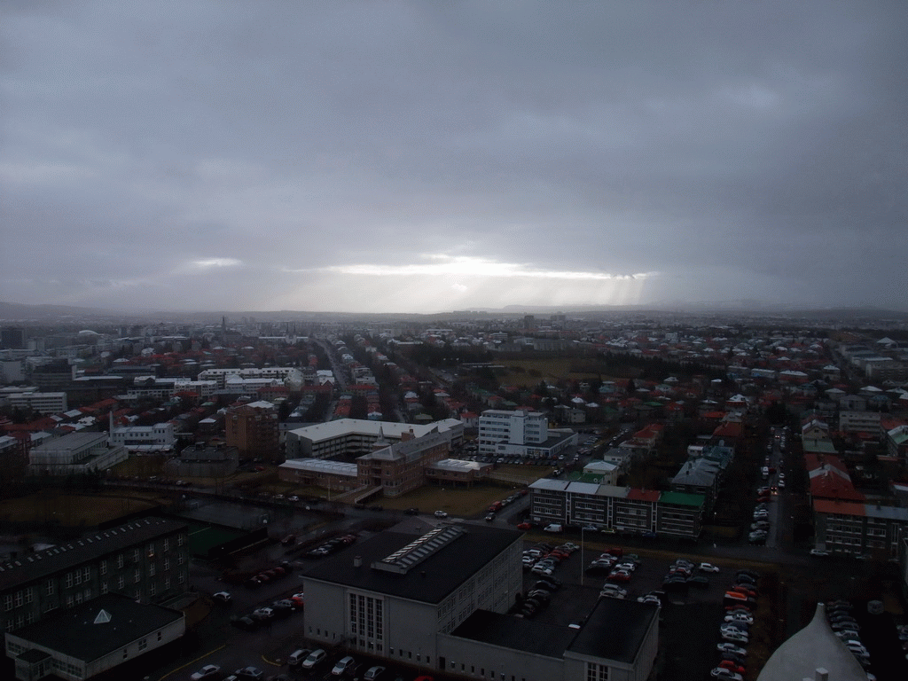 The east side of the city, viewed from the tower of the Hallgrímskirkja church