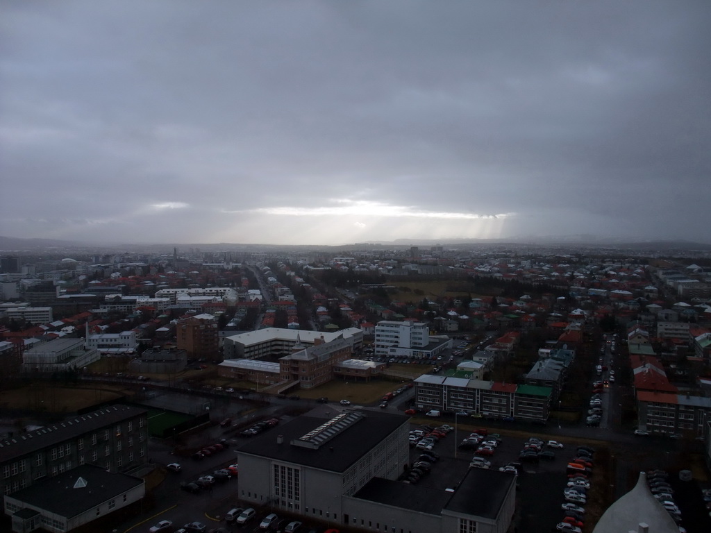 The east side of the city, viewed from the tower of the Hallgrímskirkja church