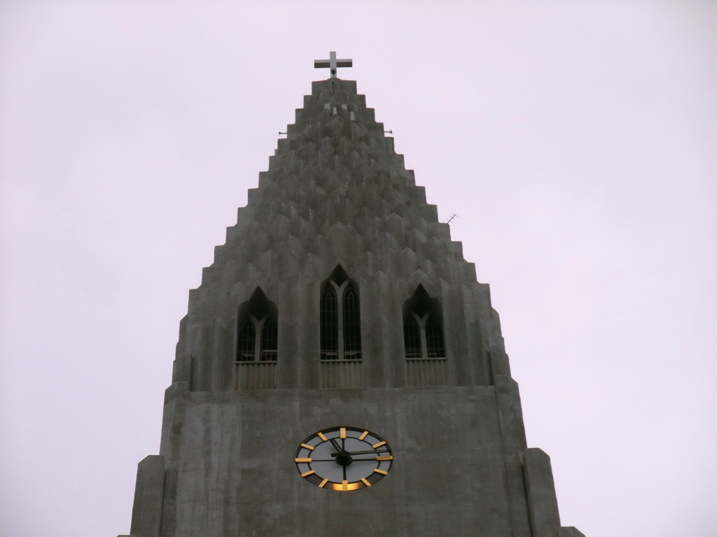 Top of the tower of the Hallgrímskirkja church