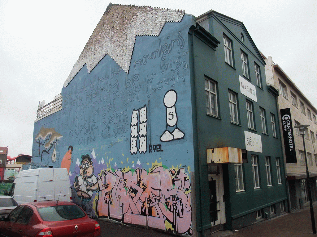 Graffiti on a building at the Klapparstígur street