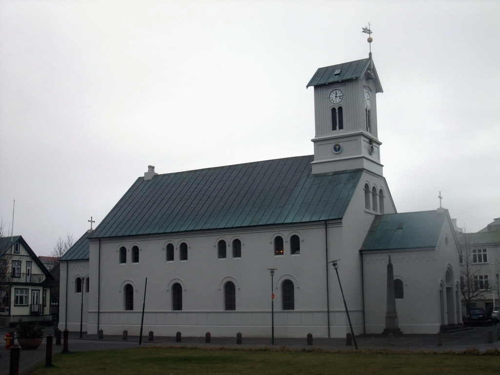 The Reykjavík Cathedral at the Kirkjustræti street