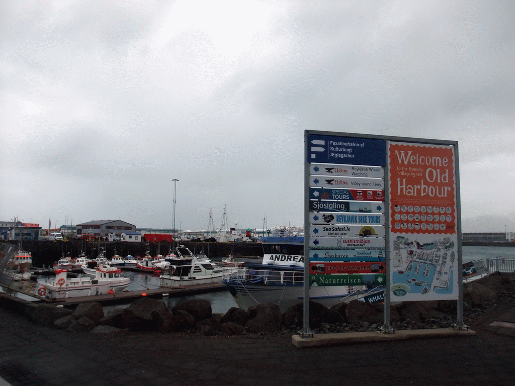 The Old Harbour, with information sign