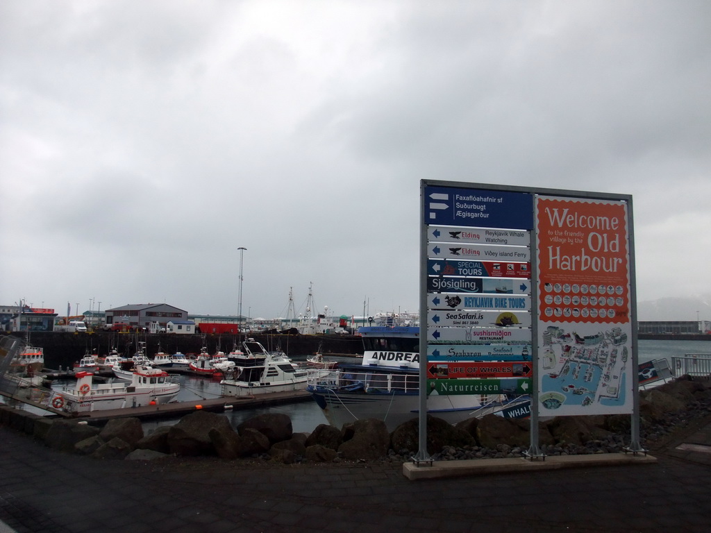 The Old Harbour, with information sign