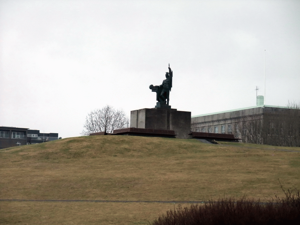 Statue of Ingólfur Arnarson at the Arnarhóll park