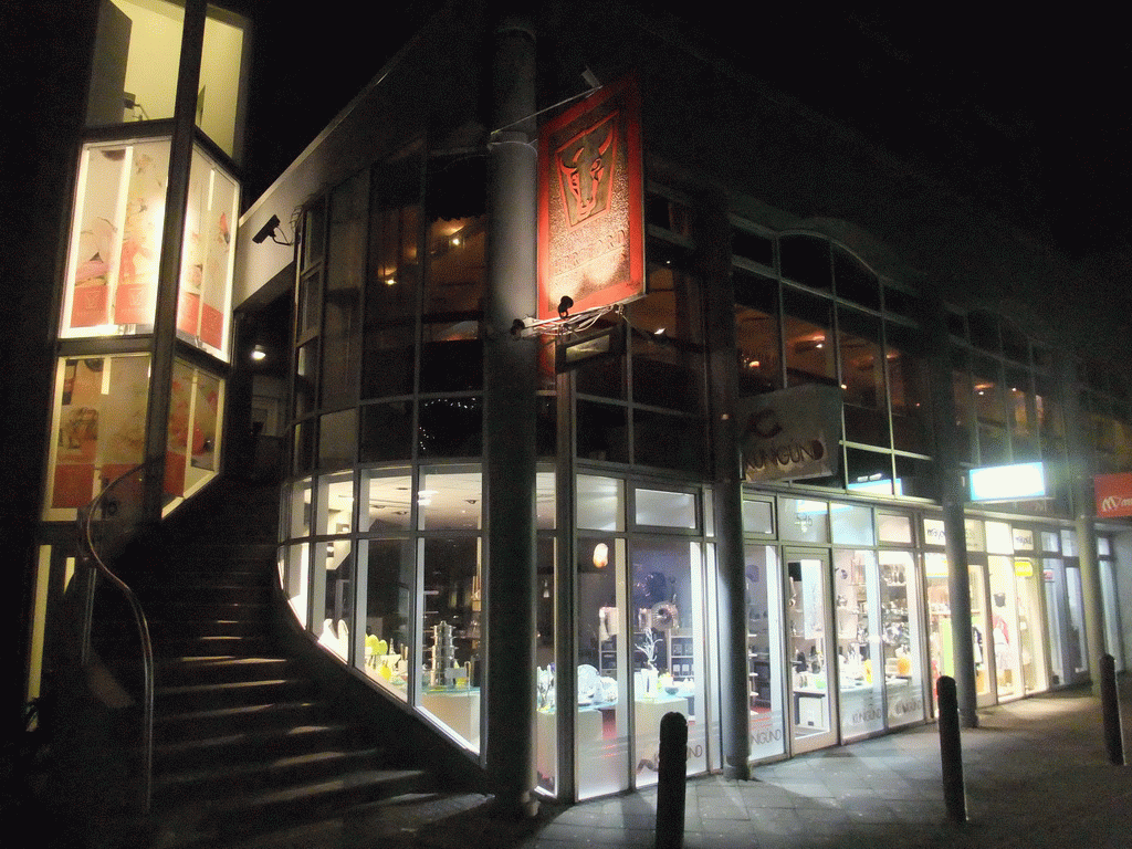 Front of the Hereford Steikhús restaurant at the Laugavegur street, by night
