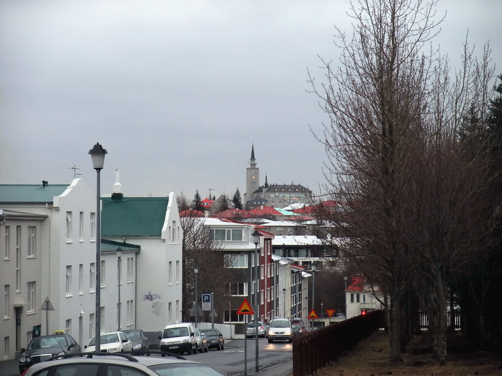 The Bergþórugata street and the Tækniskólinn school