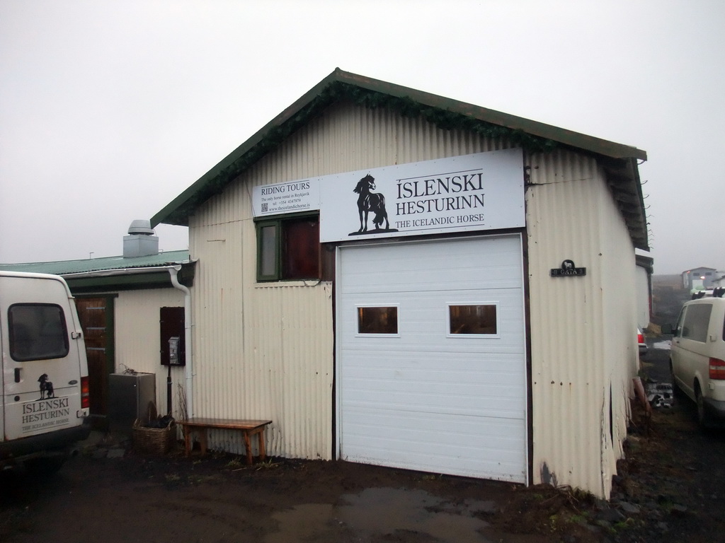 Front of the building of the Íslenski Hesturinn horse riding tours at Surtlugata street