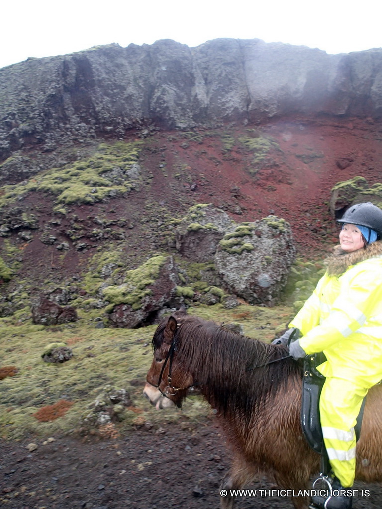 Miaomiao on an icelandic horse at the east side of the city